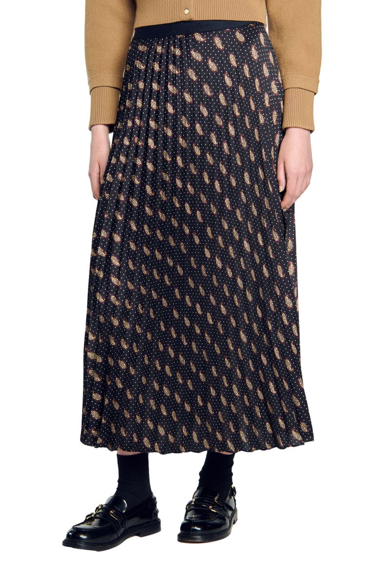 SANDRO Long paisley skirt, Main, color, 