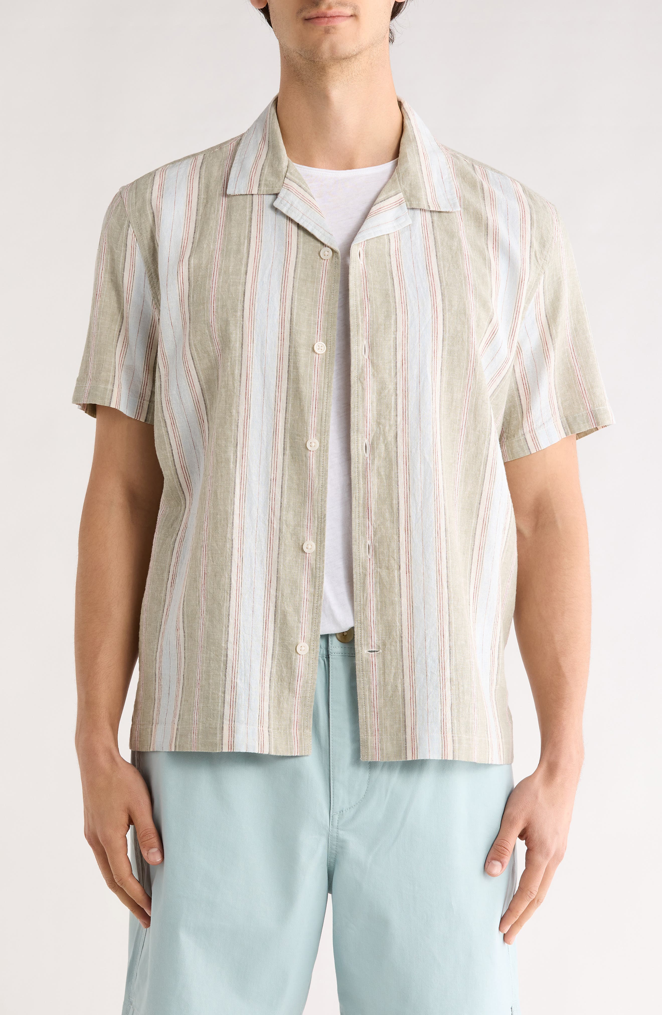 14th & Union Linen & Cotton Short Sleeve Camp Shirt