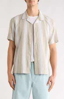 14th & Union Linen & Cotton Short Sleeve Camp Shirt