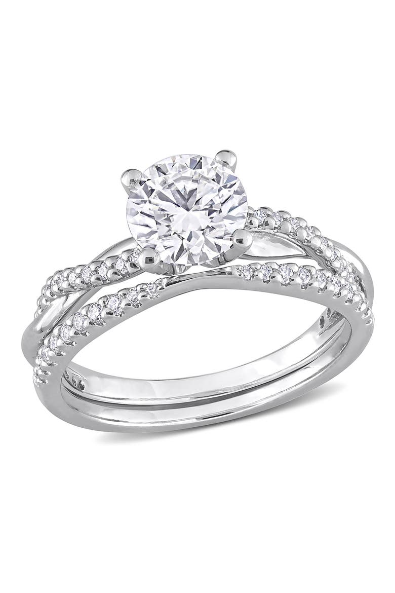 Sterling Silver Created Moissanite Dew Ring, Main, color, SILVER