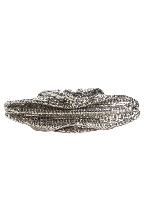 Rabanne Studded Mesh Zip Pochette Clutch Bag In Silver