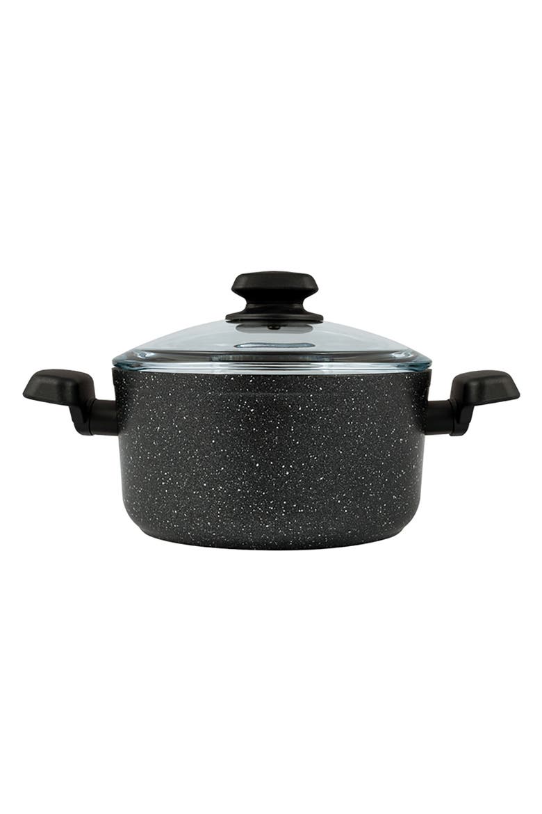 Ornella 2 Piece 3 Liter Aluminum Nonstick Casserole Dish with Lid, Alternate, color, Black