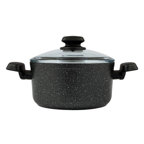 Korkmaz Ornella 2 Piece 5 Liter Aluminum Nonstick Casserole Dish With Lid In Black
