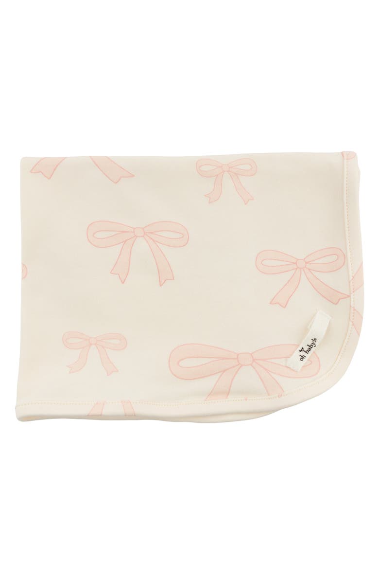 oh baby! Big Bows Pink Lovey Blanket, Main, color, Milk