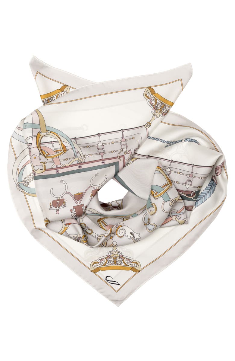 Elizabetta Epona - Silk Foulard for Women, Alternate, color, Pearl Grey