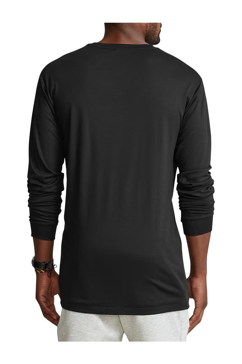 Big & Tall Soft Cotton Long-Sleeve Tee, Alternate, color, POLO BLACK