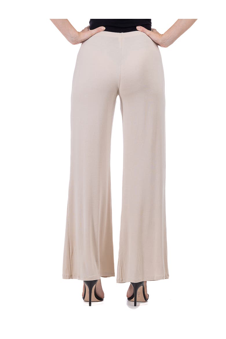 Petites Comfortable Solid Color Palazzo Pants, Alternate, color, Nude