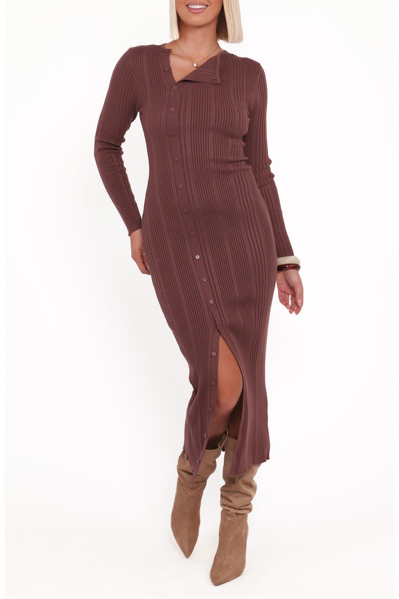 Valia Long Sleeve Sweater Dress, Main, color, ESPRESSO