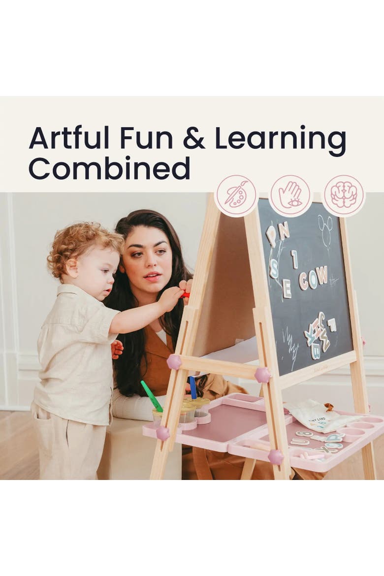 Magnitales Wooden Art Easel for Kids Exclude Drawing Paper, Alternate, color, Multicolor