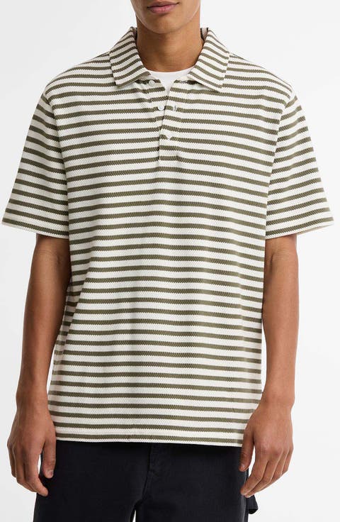 Farlam Textured Stripe Cotton Polo
