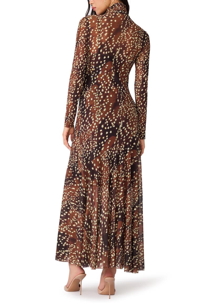 Vivara Long Sleeve Maxi Dress, Alternate, color, SMOKEY BROWN