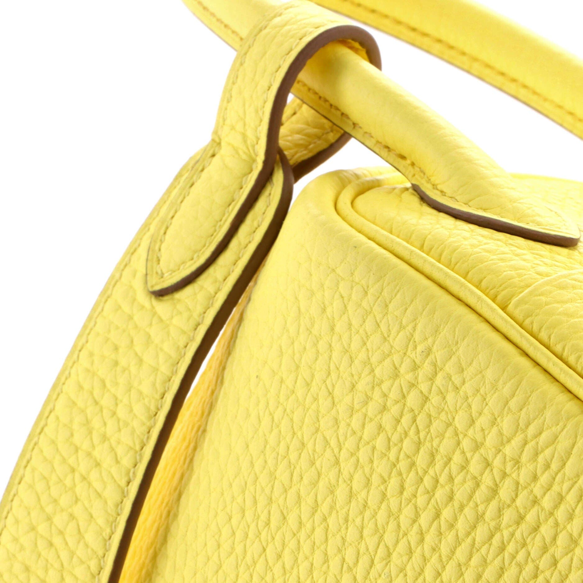 Pre-Owned Hermes Lindy Bag Clemence Mini, Alternate, color, Limoncello