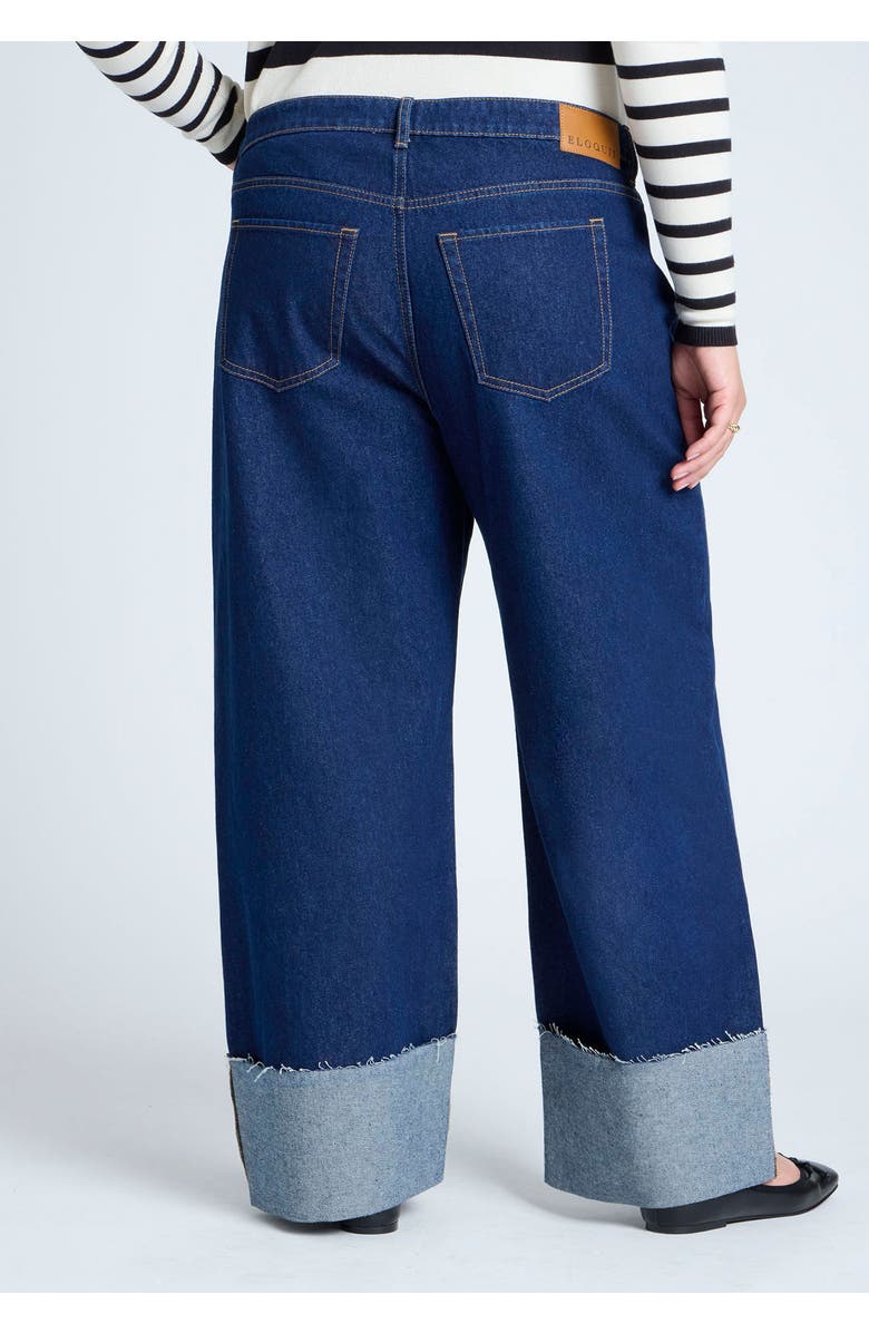 ELOQUII Tall Cuff Jean, Alternate, color, Dark Wash Denim