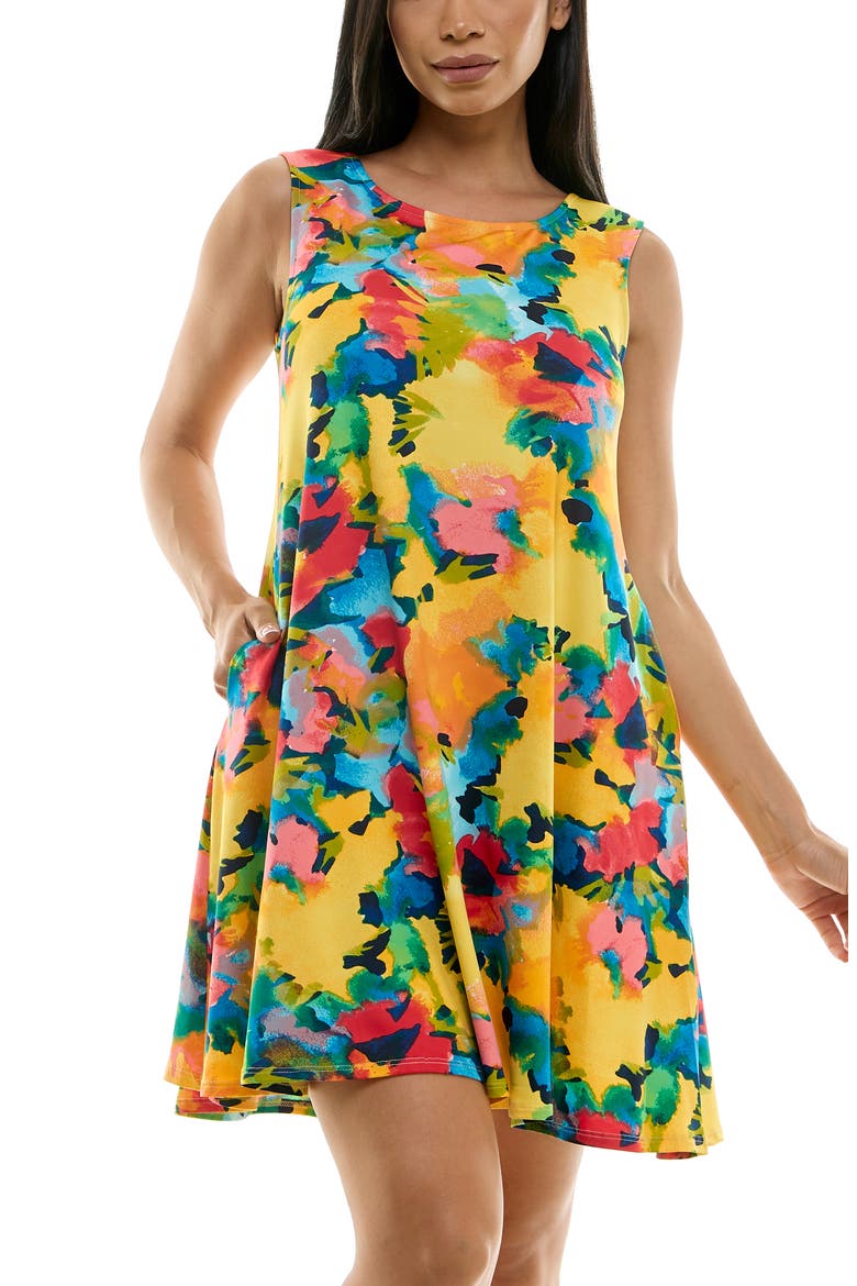Scoop Neck Sleeveless Dress, Alternate, color, LEMON/CHERRY MULTI