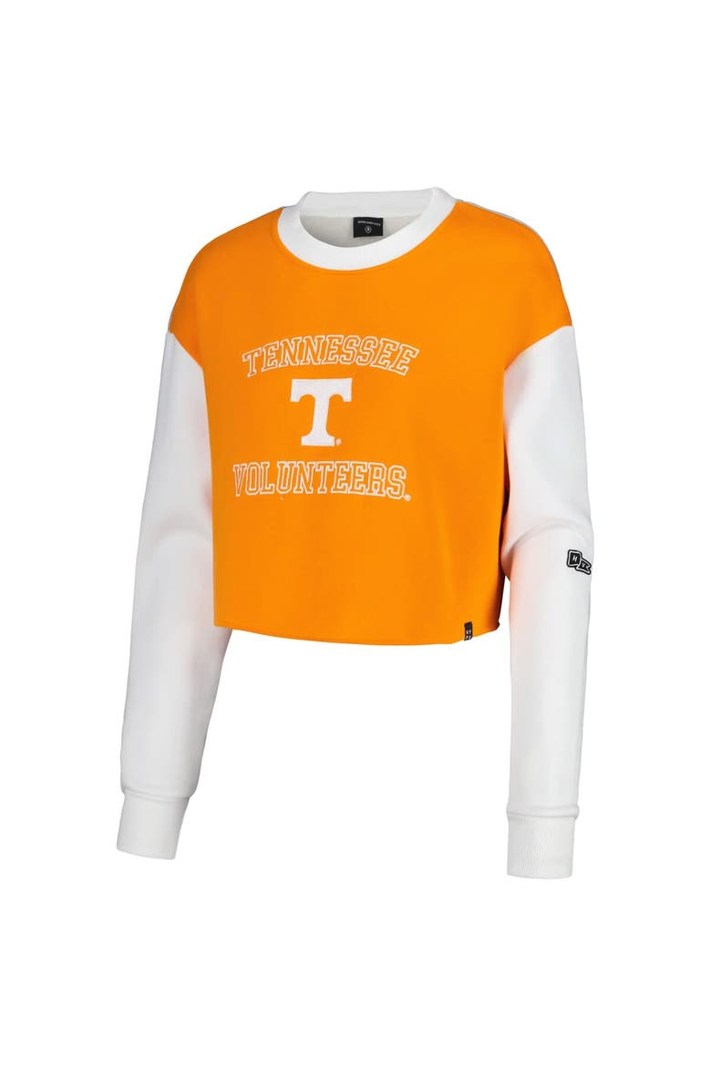 Women's Hype and Vice Tennessee Orange Tennessee Volunteers Colorblock Rookie Crew Pullover Sweatshirt, Alternate, color, Tennessee Orange