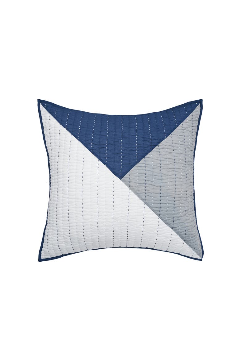 Asymmetrical Cotton Euro Pillow Sham, Main, color, Blue