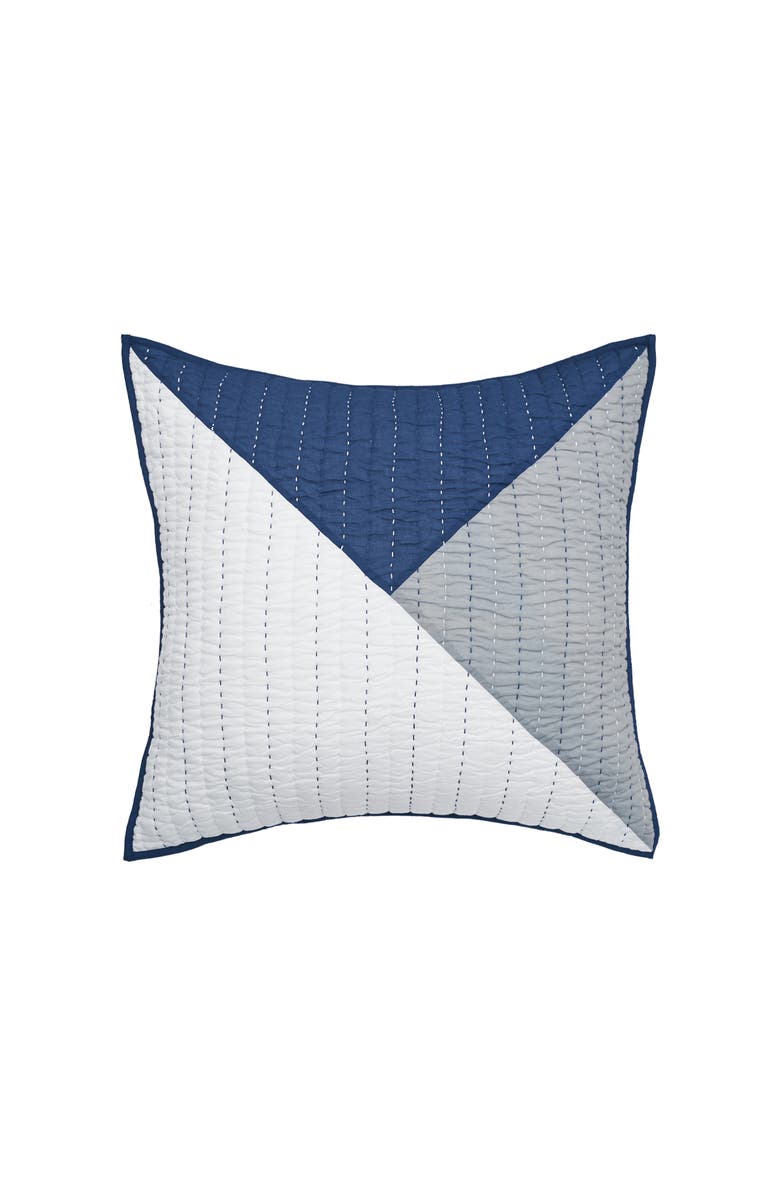 carol & frank Asymmetrical Cotton Euro Pillow Sham, Main, color, Blue