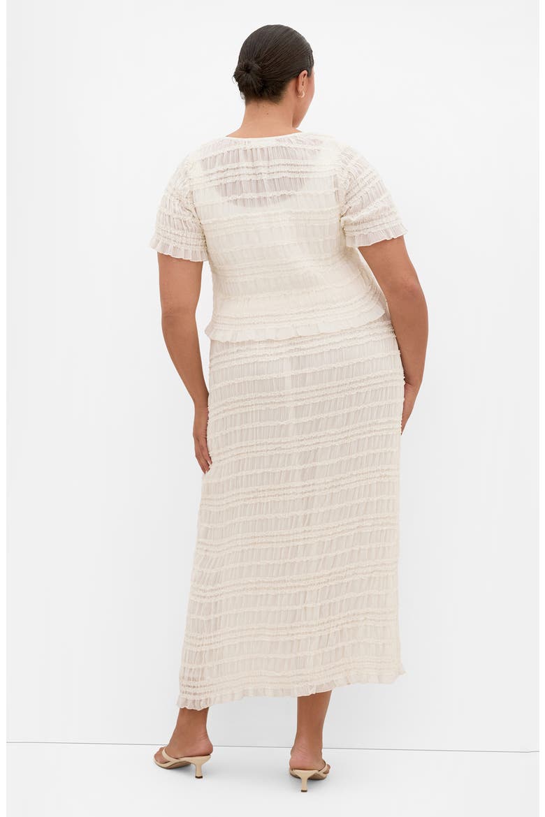 Emelia Shirred Tie Front Top, Alternate, color, CREME