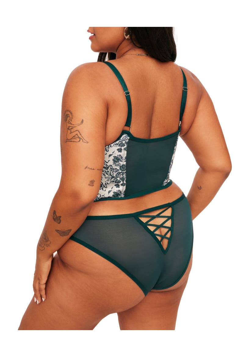 Alex Corset & Panty Set, Alternate, color, Geo blue