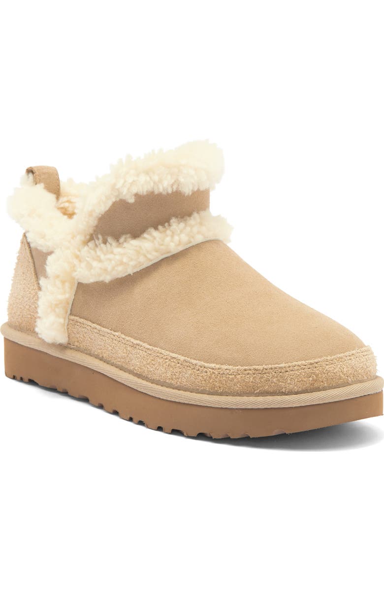 UGG<sup>®</sup> Classic Ultra Mini Spillseam Genuine Shearling Bootie, Main, color, Mdsd