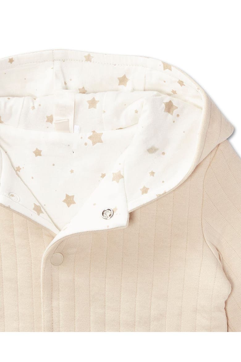 Toddler Hooded Reversible Cotton Rich Star-Print Quilted Jacket, Alternate, color, Oatmeal-Winter White