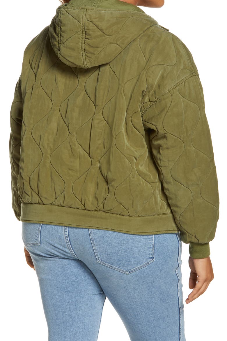 Quilted Hooded Jacket, Alternate, color, SWEET PEA OLIVE
