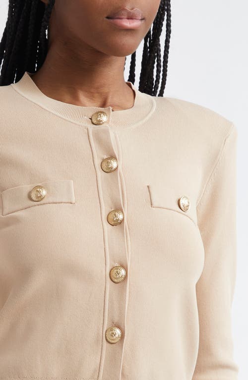 L Agence Toulouse Button-down Cardigan In Almond