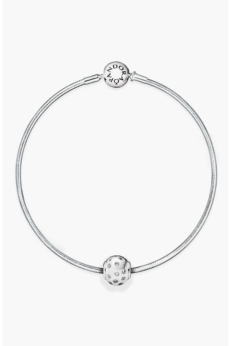 'Essence - Joy' Charm Bracelet Set, Main, color, JOY SILVER/ CLEAR