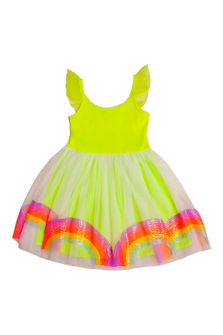 Kids' Rainbow Tutu Dress, Main, color, LIME