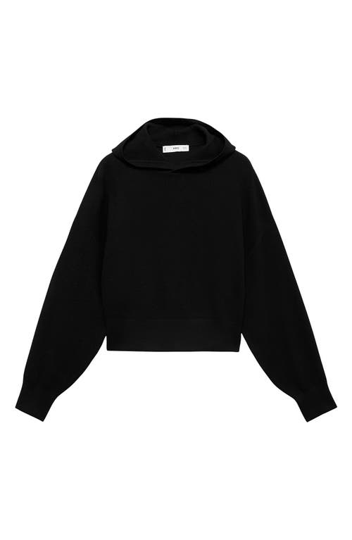 Mango Hooded Sweater In Black