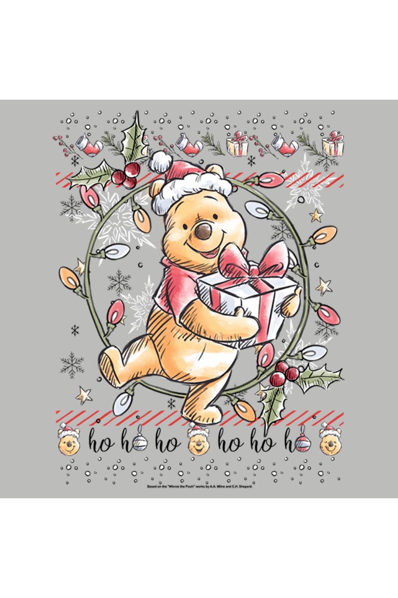 Women's Winnie the Pooh Winnie Christmas Lights  Graphic T-Shirt, Alternate, color, Athletic Heather