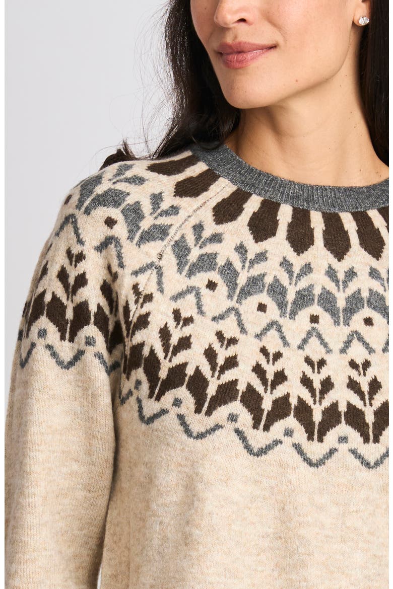 Fair Isle Crewneck Sweater, Alternate, color, OATMEAL