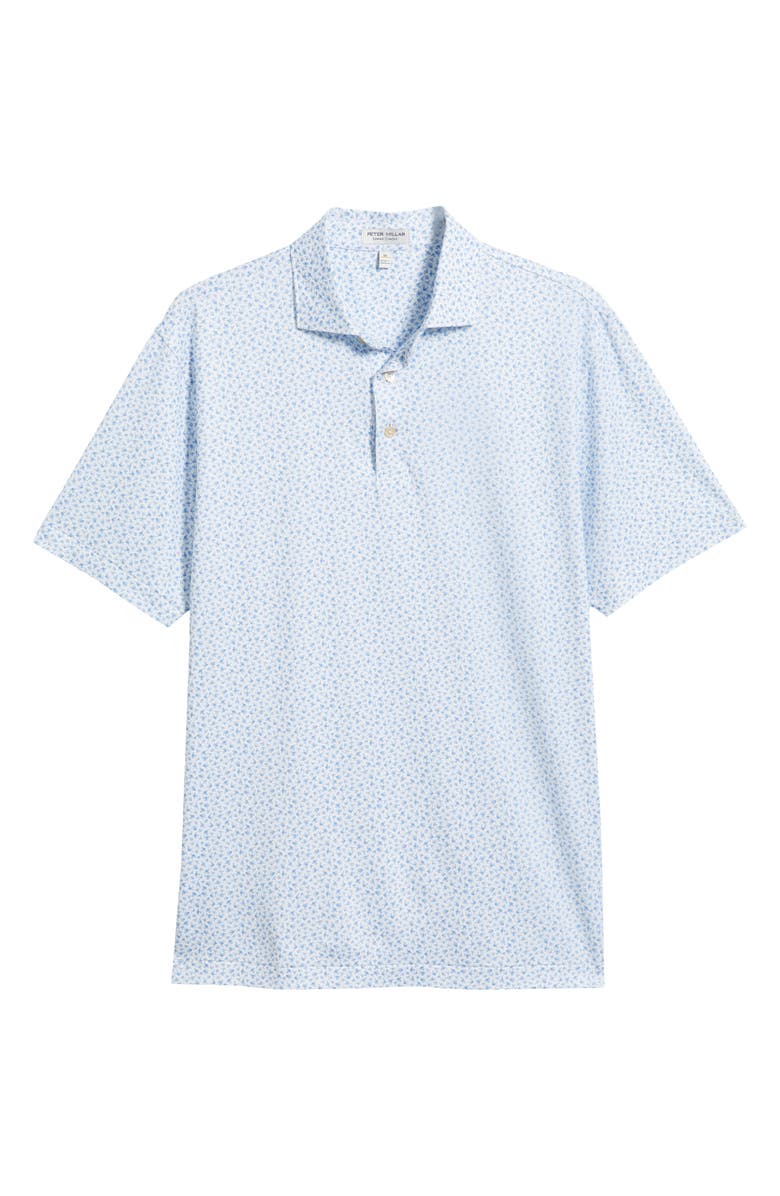 Peter Millar Finch Performance Jersey Polo, Alternate, color, White/ Blue