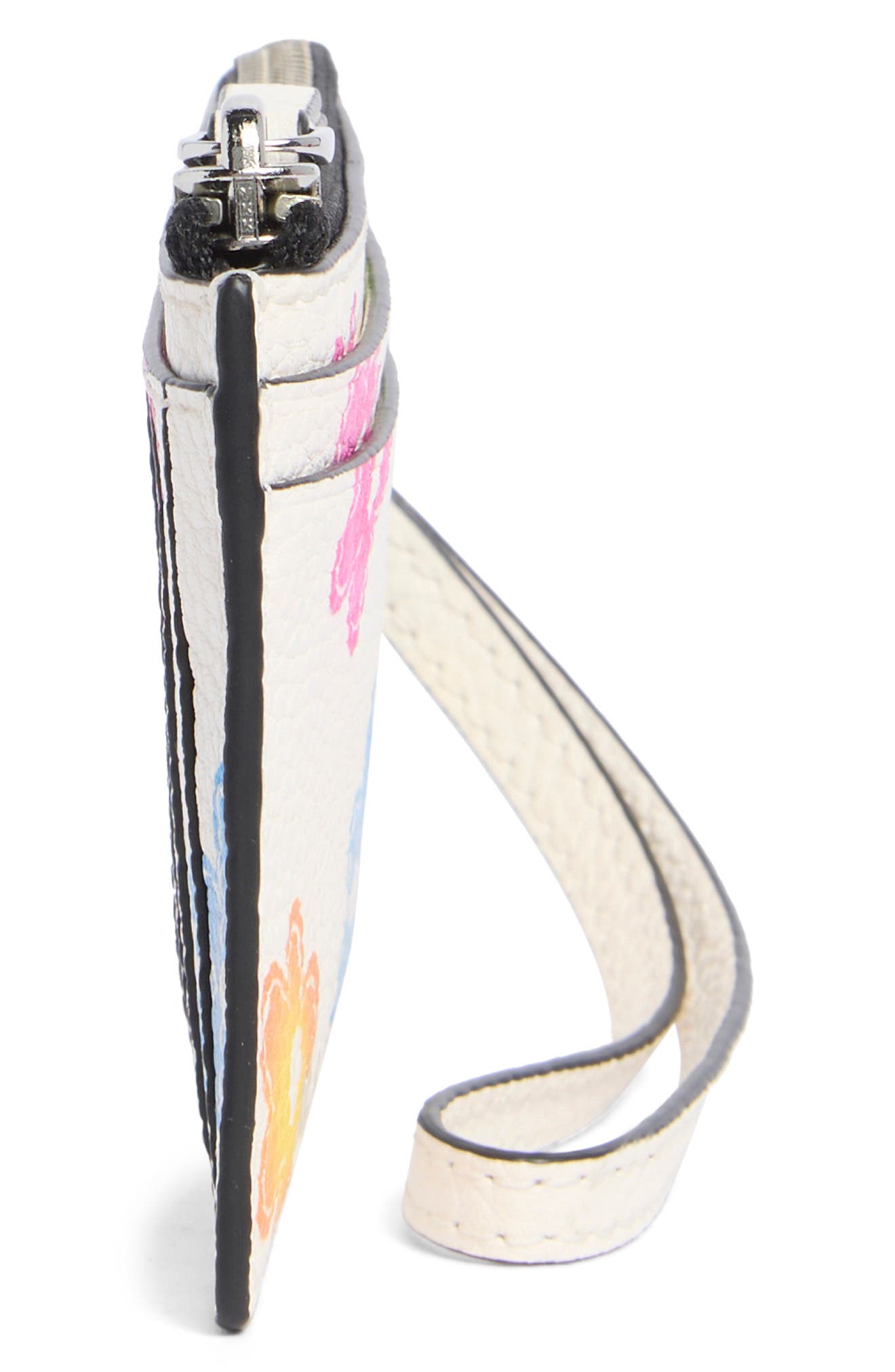 Floral Print Wristlet, Alternate, color, WHITE MULTI