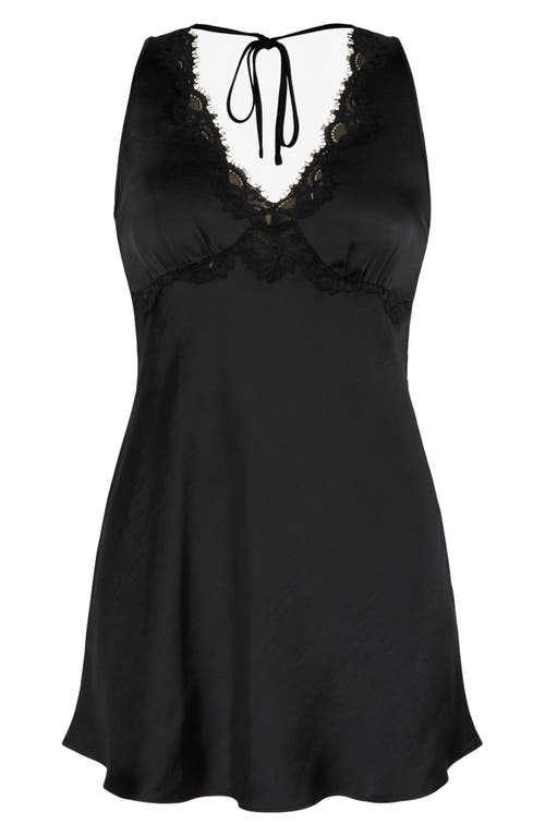 Savage X Fenty Noir Satin Minidress In Black