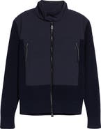 Moncler Grenoble Hybrid Down Fill Zip-Up Cotton Cardigan