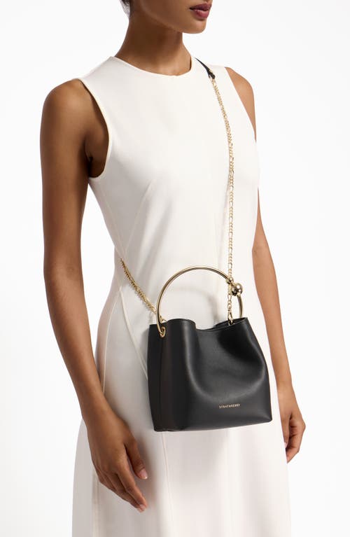 Strathberry The Circus Top Handle Leather Bucket Bag In Black