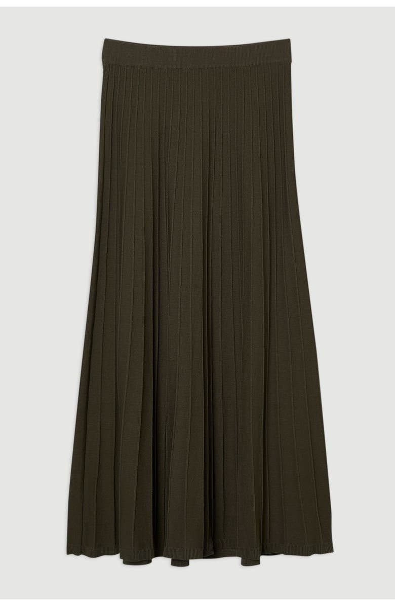 Karen Millen Textured Knit Full Midi Skirt, Alternate, color, Olive