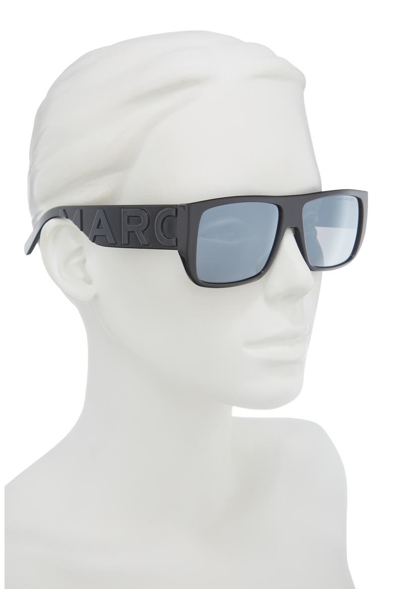 Logo 55mm Square Sunglasses, Alternate, color, BLACK GREY