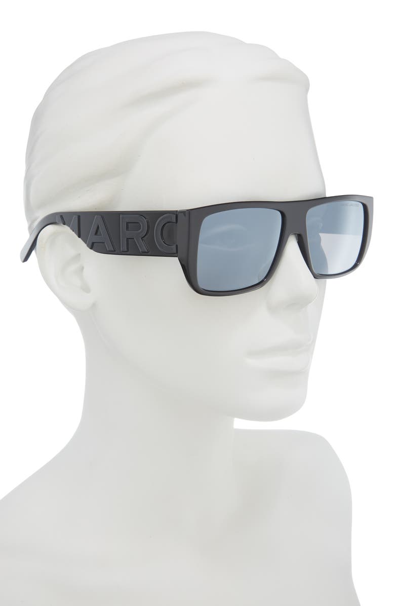 Marc Jacobs Logo 55mm Square Sunglasses, Alternate, color, Black Grey