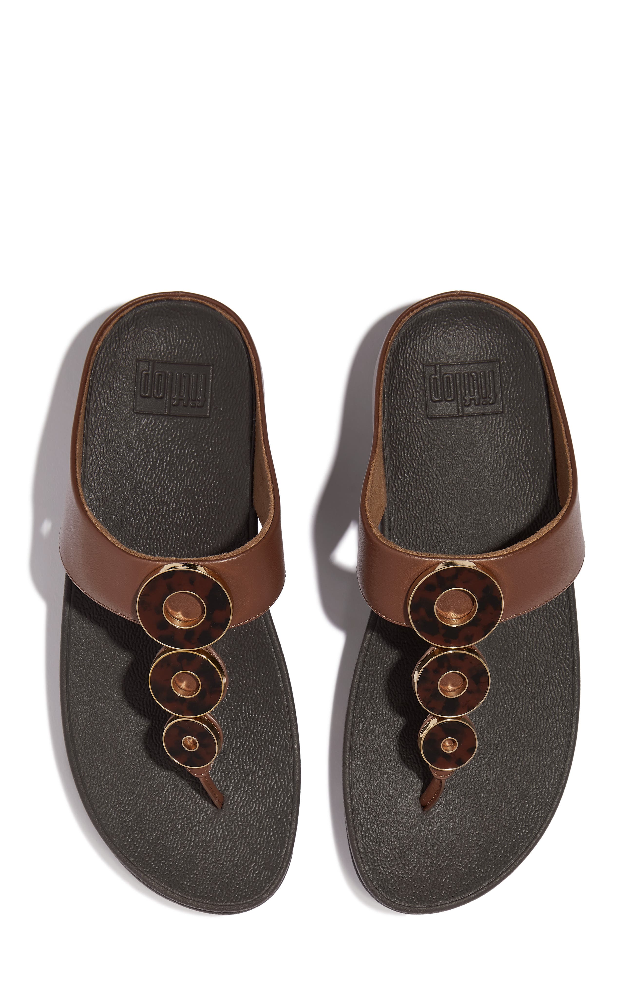FitFlop Fino Platform Wedge Flip Flop, Alternate, color, Rich Brown