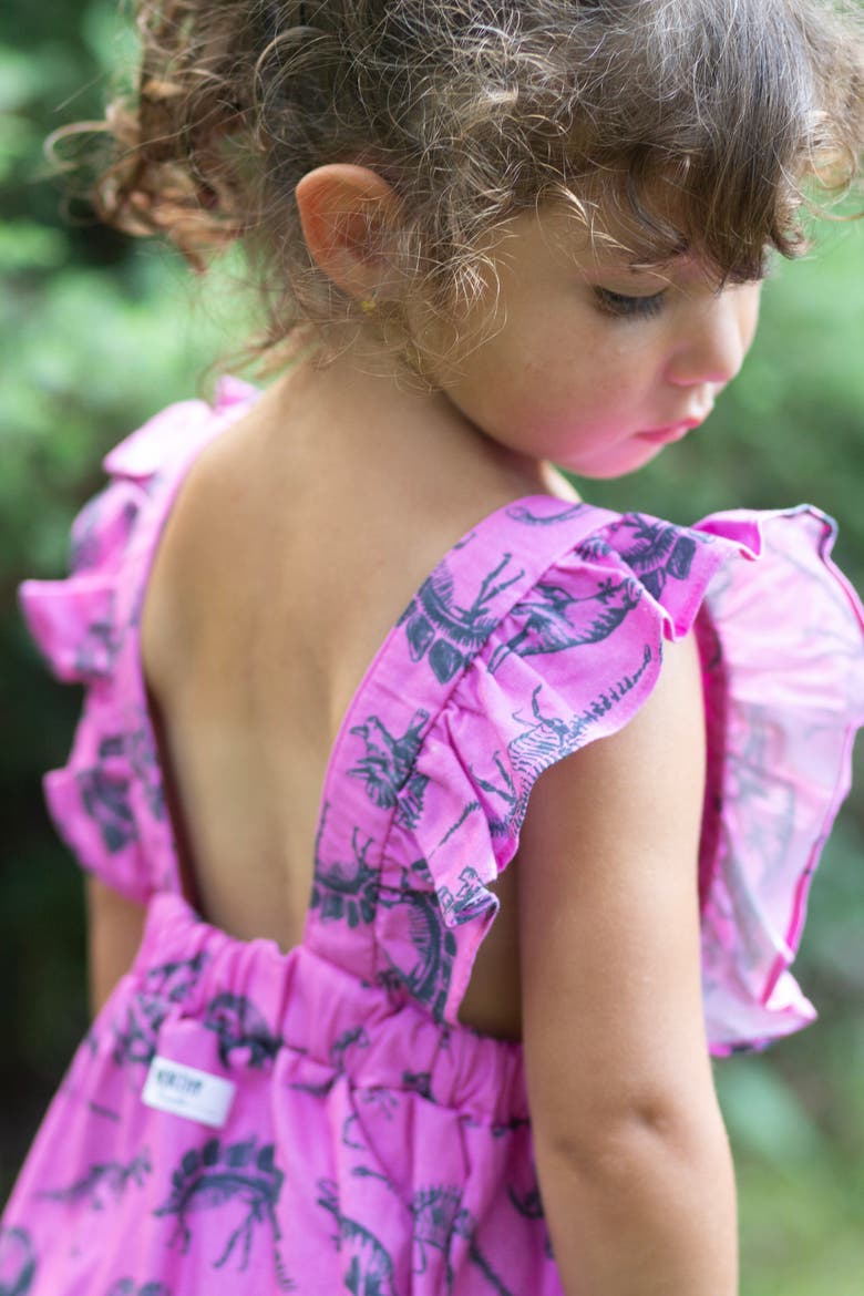 Ruffle Sleeve Bubble Romper, Alternate, color, Dino