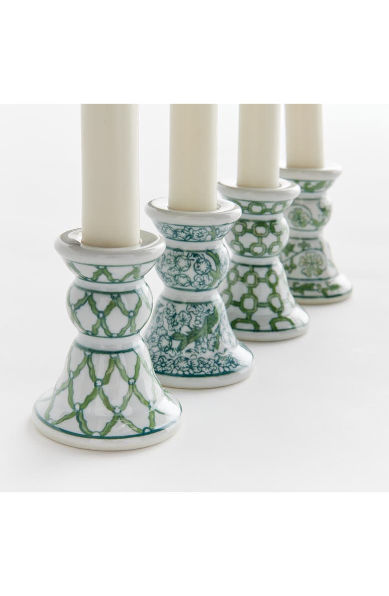 Napa Home & Garden Imperial Mini Taper Candle Holders Set of 4, Alternate, color, Green