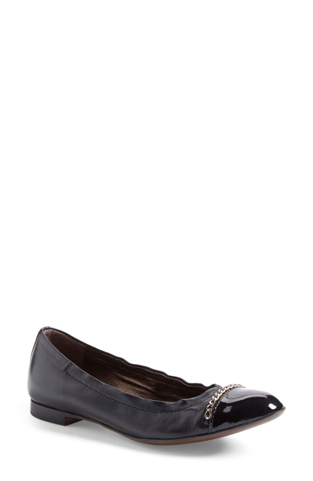 AGL 'Bijoux' Cap Toe Ballet Flat, Main, color, 