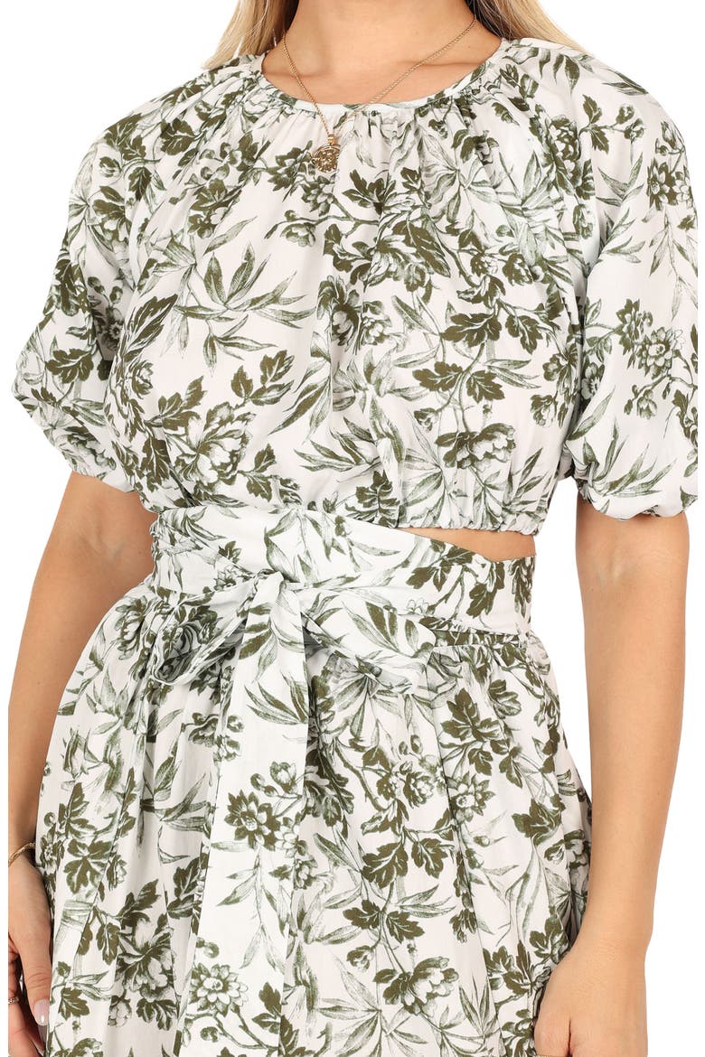 Delilah Print Crop Top & Maxi Skirt, Alternate, color, GREEN FLORAL