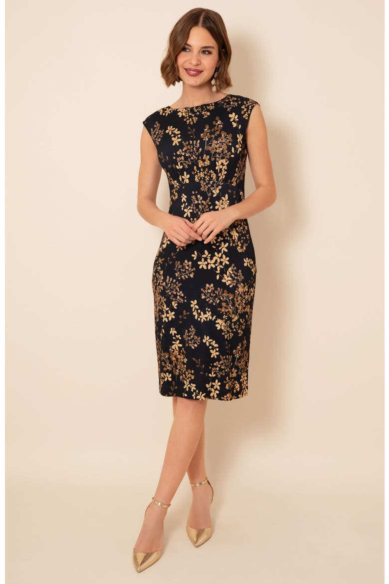 Pippa Dress Petite, Alternate, color, Golden Blossom