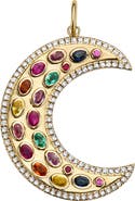 Lionheart 14K Gold Måneskin Multi Gemstone Moon Charm