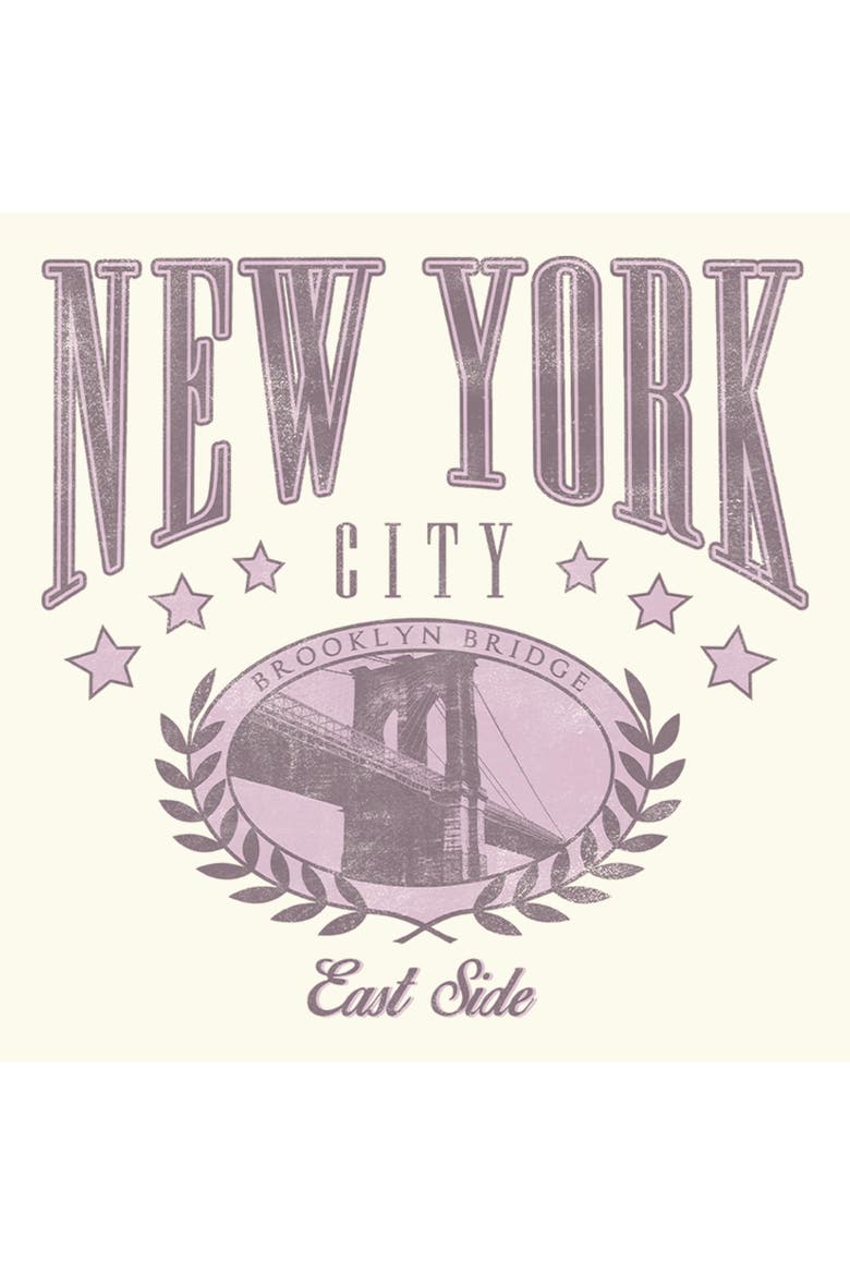 Junior's New York City Brooklyn Short Sleeve Skimmer T-Shirt, Alternate, color, Egret