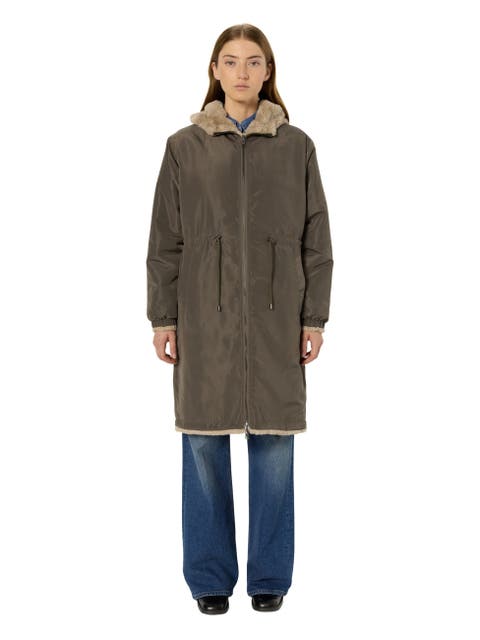 Mayline Reversible Faux Fur Parka Coat