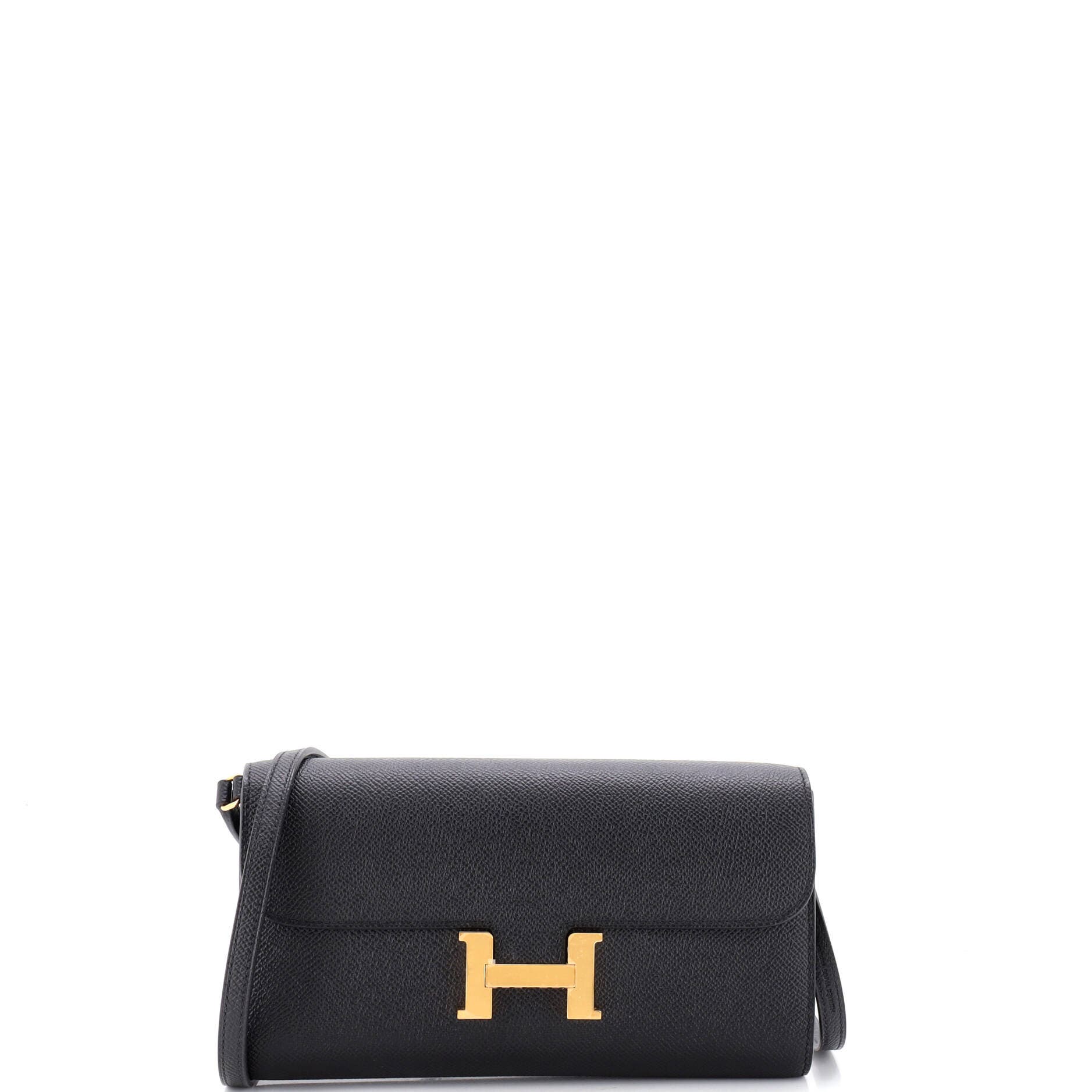 Pre-Owned Hermes Constance To Go Wallet Epsom, Main, color, Noir